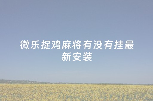 微乐捉鸡麻将有没有挂最新安装（微乐捉鸡麻将安装官方）