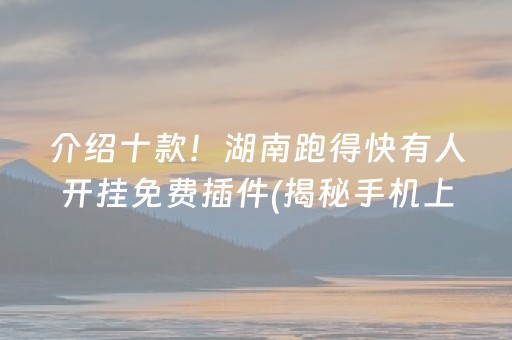 介绍十款！湖南跑得快有人开挂免费插件(揭秘手机上规律攻略)