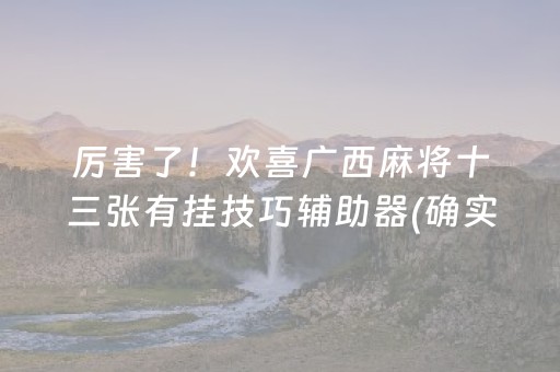 厉害了！欢喜广西麻将十三张有挂技巧辅助器(确实有挂吗)