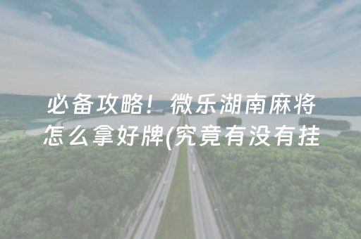 必备攻略！微乐湖南麻将怎么拿好牌(究竟有没有挂)