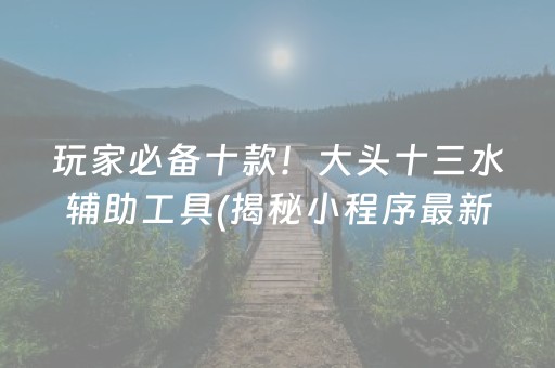 玩家必备十款！大头十三水辅助工具(揭秘小程序最新神器下载)