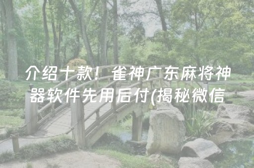 介绍十款！雀神广东麻将神器软件先用后付(揭秘微信里提高赢的概率)