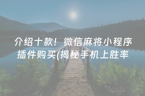 介绍十款！微信麻将小程序插件购买(揭秘手机上胜率到哪调)