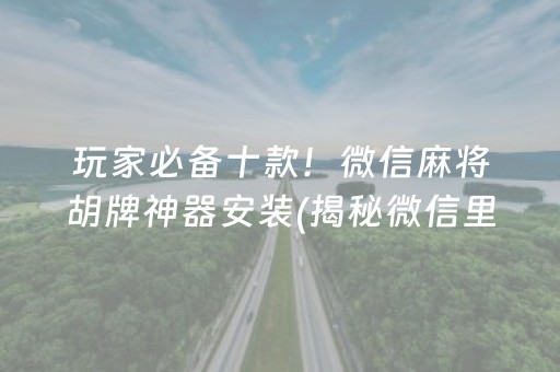 玩家必备十款！微信麻将胡牌神器安装(揭秘微信里如何让牌变好)