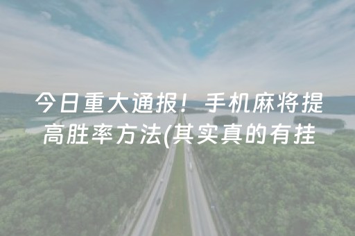 今日重大通报！手机麻将提高胜率方法(其实真的有挂)