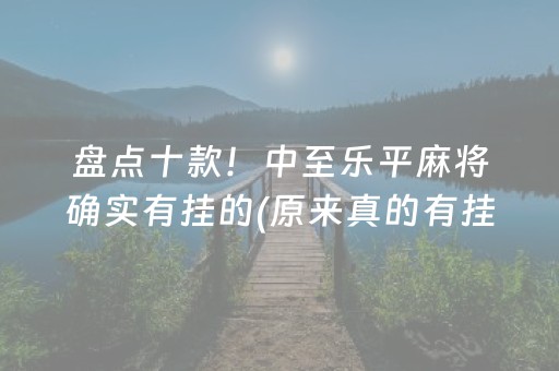 盘点十款！中至乐平麻将确实有挂的(原来真的有挂呢)