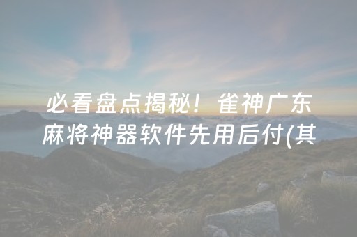 必看盘点揭秘！雀神广东麻将神器软件先用后付(其实是有挂确实有挂)