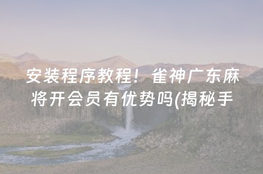 安装程序教程！雀神广东麻将开会员有优势吗(揭秘手机上专用神器)