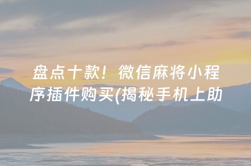 盘点十款！微信麻将小程序插件购买(揭秘手机上助赢神器购买)