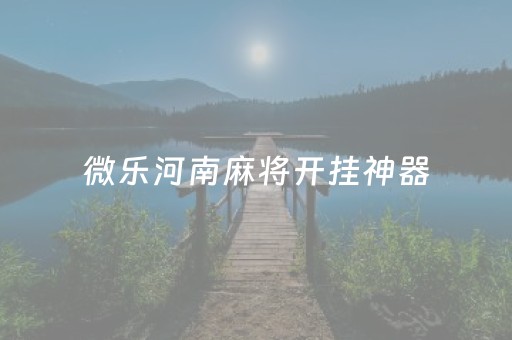 微乐河南麻将开挂神器（微乐万能开挂器苹果版）