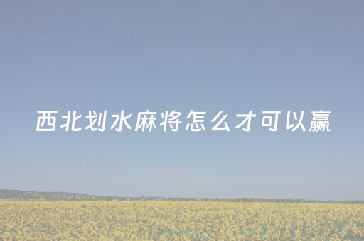 西北划水麻将怎么才可以赢（西北麻将玩法）