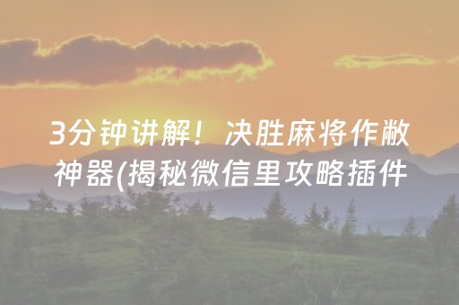 终于懂了“手机麻将输赢跟id号有关系吗”（辅牌器插件购买)