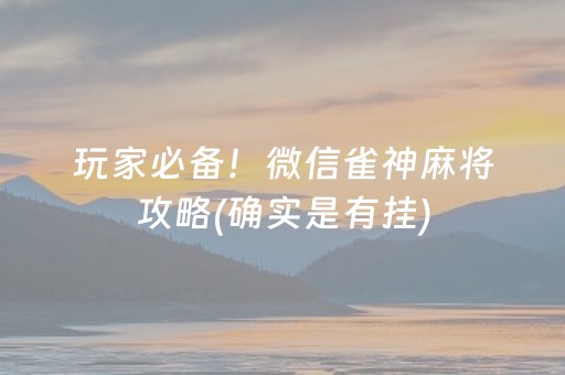 玩家必备！微信雀神麻将攻略(确实是有挂)