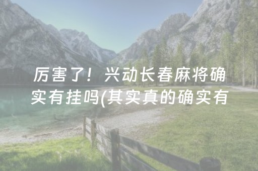 厉害了！兴动长春麻将确实有挂吗(其实真的确实有挂)