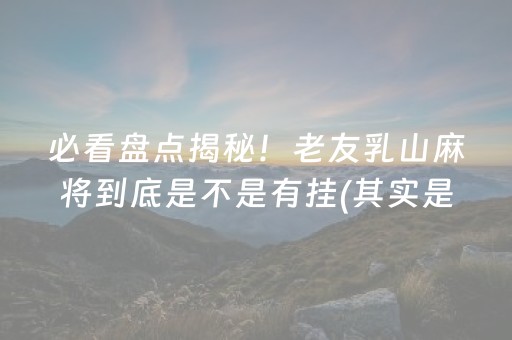 必看盘点揭秘！老友乳山麻将到底是不是有挂(其实是有挂的)