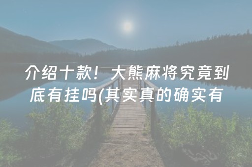 介绍十款！大熊麻将究竟到底有挂吗(其实真的确实有挂)