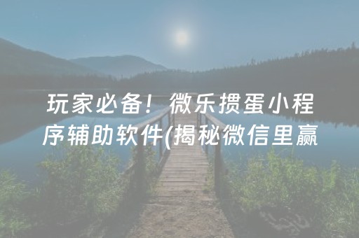 玩家必备！微乐掼蛋小程序辅助软件(揭秘微信里赢牌的技巧)