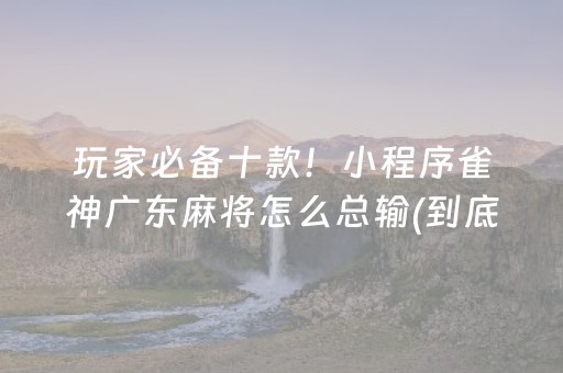 玩家必备十款！小程序雀神广东麻将怎么总输(到底是不是有挂)