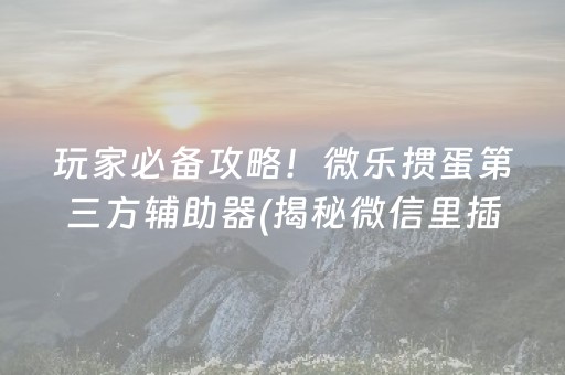 玩家必备攻略！微乐掼蛋第三方辅助器(揭秘微信里插件免费)