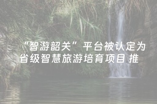 “智游韶关”平台被认定为省级智慧旅游培育项目 推进韶关文旅智慧化发展