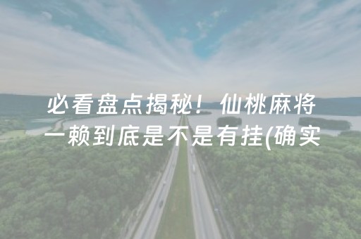 必看盘点揭秘！仙桃麻将一赖到底是不是有挂(确实有挂吗)