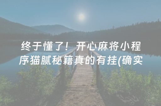 终于懂了！开心麻将小程序猫腻秘籍真的有挂(确实有挂)