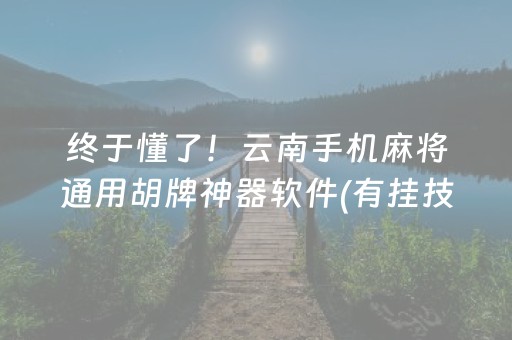 终于懂了！云南手机麻将通用胡牌神器软件(有挂技巧辅助器)