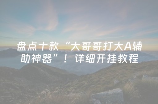 盘点十款“大哥哥打大A辅助神器”！详细开挂教程（确实真的有挂)-抖音