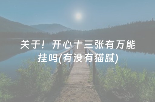 关于！开心十三张有万能挂吗(有没有猫腻)