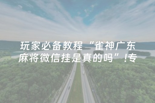 玩家必备教程“雀神广东麻将微信挂是真的吗”!专业师傅带你一起了解（详细教程）-抖音