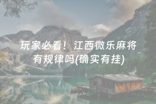 玩家必看！江西微乐麻将有规律吗(确实有挂)