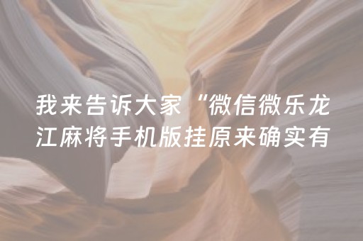 我来告诉大家“微信微乐龙江麻将手机版挂原来确实有挂”!(其实确实有挂)-抖音