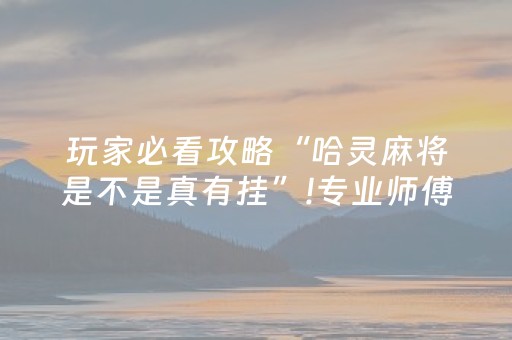 玩家必看攻略“哈灵麻将是不是真有挂”!专业师傅带你一起了解（详细教程）-抖音