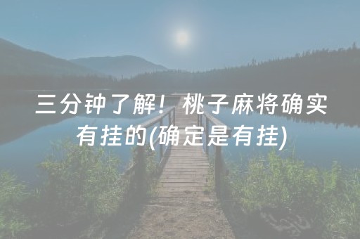 三分钟了解！桃子麻将确实有挂的(确定是有挂)