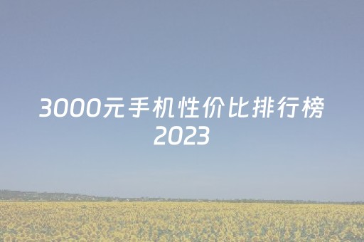 3000元手机性价比排行榜2023（3000元手机性价比排行榜2023最新）