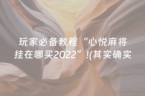 玩家必备教程“心悦麻将挂在哪买2022”!(其实确实有挂)-抖音