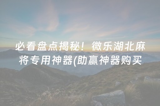 必看盘点揭秘！微乐湖北麻将专用神器(助赢神器购买)