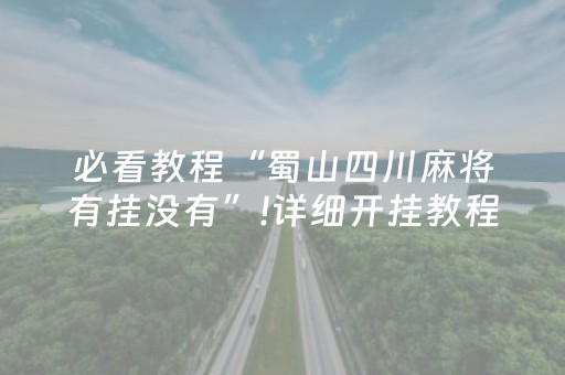 必看教程“蜀山四川麻将有挂没有”!详细开挂教程-抖音