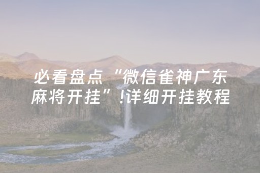 必看盘点“微信雀神广东麻将开挂”!详细开挂教程-抖音