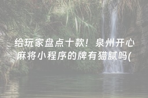 给玩家盘点十款！泉州开心麻将小程序的牌有猫腻吗(怎么才有好牌)