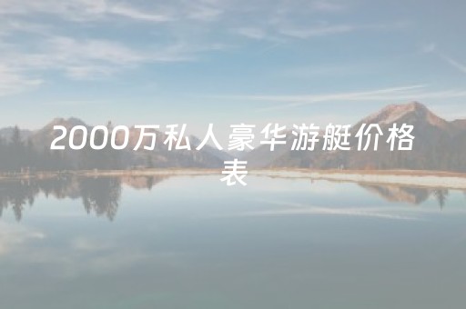 2000万私人豪华游艇价格表（2000万游艇价格及图片）