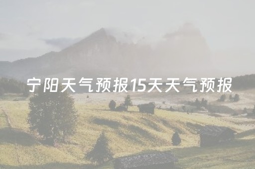 宁阳天气预报15天天气预报（宁阳天气预报查询15天气预报15天查询）