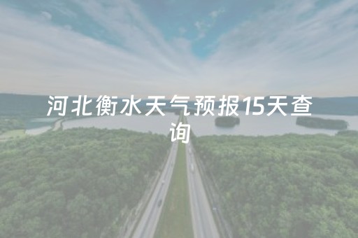 河北衡水天气预报15天查询（河北衡水天气预报15天查询结果）