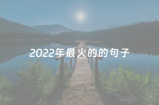 2022年最火的的句子（2022年最火的的句子短句励志）