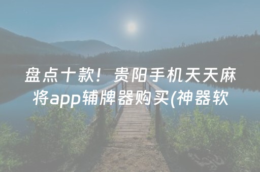 盘点十款！贵阳手机天天麻将app辅牌器购买(神器软件)