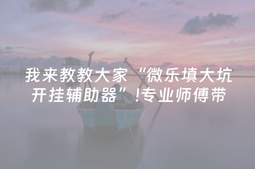 我来教教大家“微乐填大坑开挂辅助器”!专业师傅带你一起了解（详细教程）-抖音