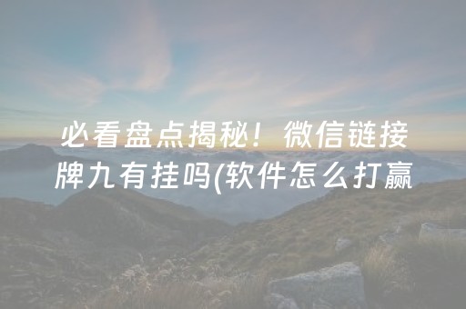 必看盘点揭秘！微信链接牌九有挂吗(软件怎么打赢)