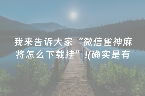 我来告诉大家“微信雀神麻将怎么下载挂”!(确实是有挂)-抖音