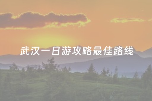 武汉一日游攻略最佳路线（武汉二日游最佳安排）