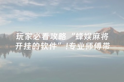 玩家必看攻略“蜂娱麻将开挂的软件”!专业师傅带你一起了解（详细教程）-抖音